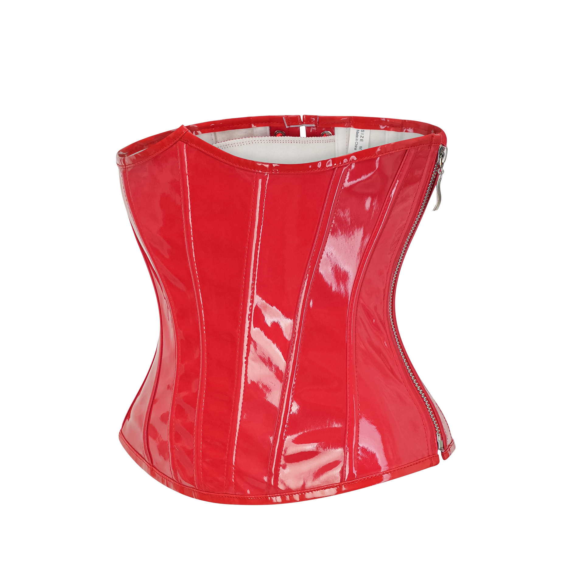 Steampunk Red PU Leather Side  - Corset Waist Cinch avaliação e preço