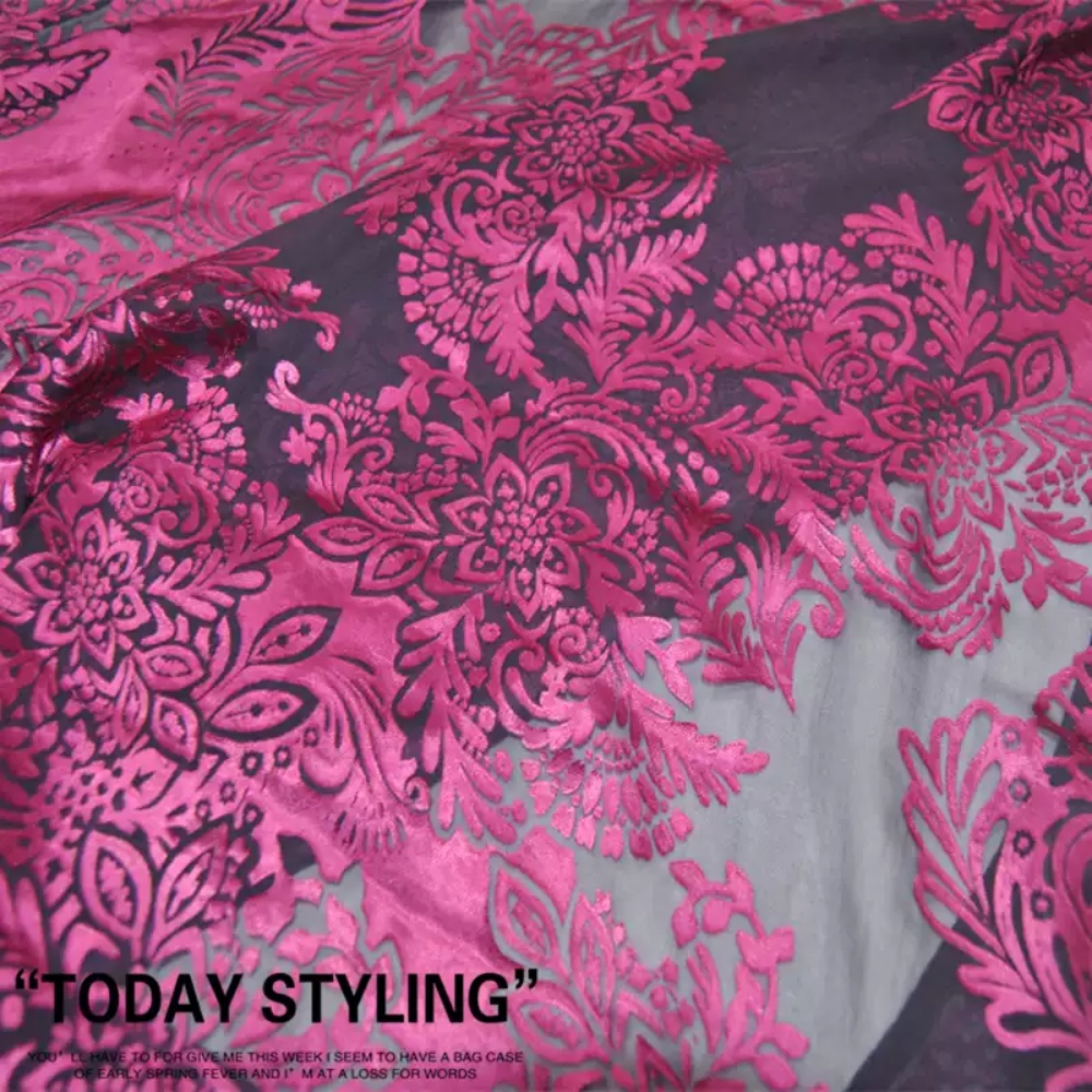 Fashion Large Pink Flower Desi - Robe Silk Women avaliação e preço