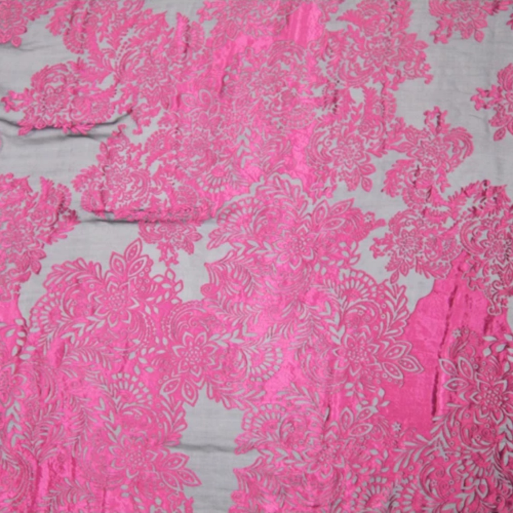 Fashion Large Pink Flower Desi - Robe Silk Women avaliação e preço