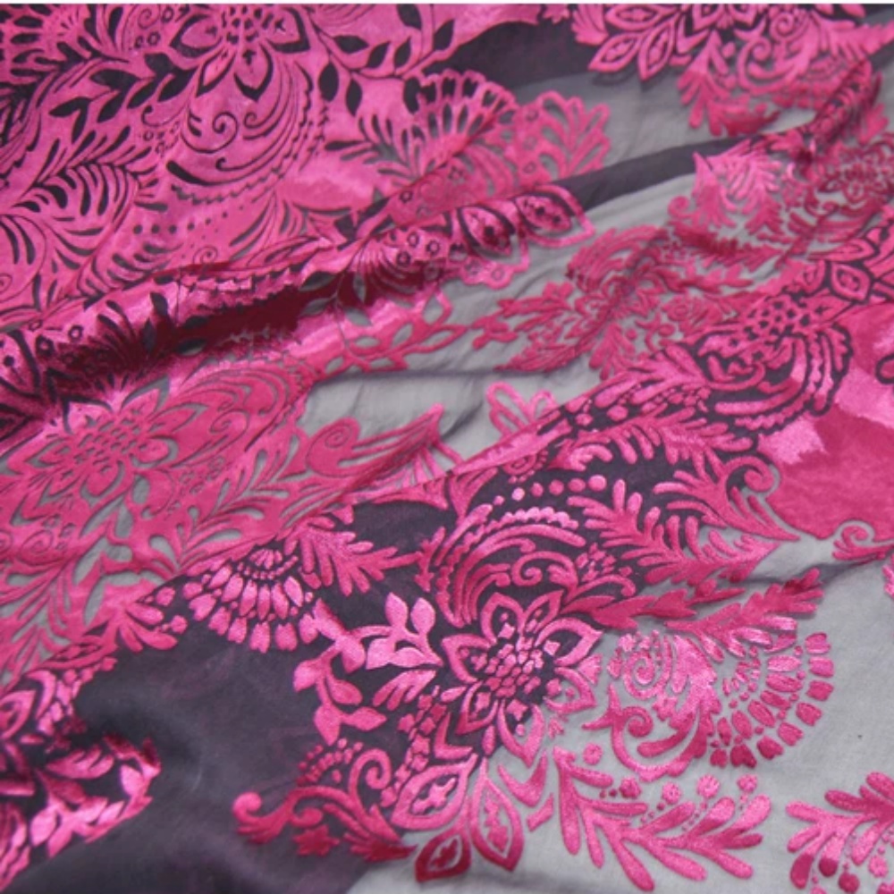 Fashion Large Pink Flower Desi - Robe Silk Women avaliação e preço