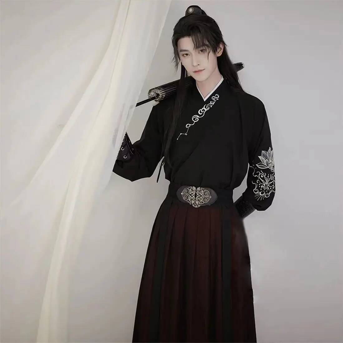 Ancient knight hanfu men women - Robe Silk Women avaliação e preço