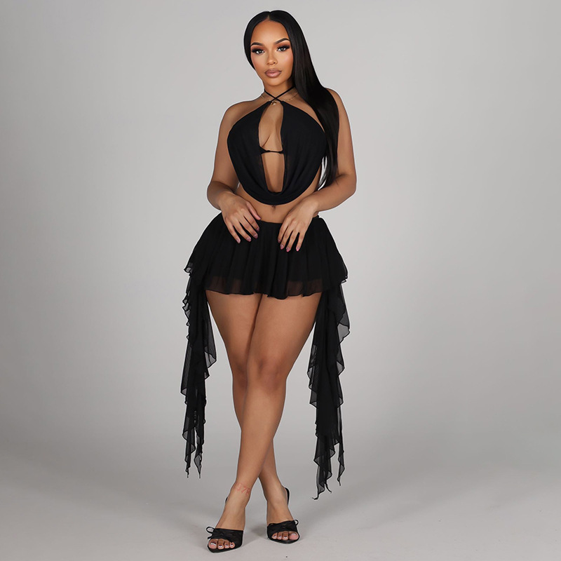 Women Sexy Solid Mesh 2 Piece  - Cami Top Lace avaliação e preço