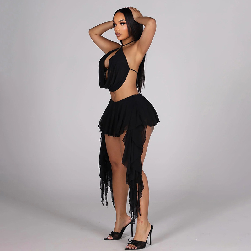 Women Sexy Solid Mesh 2 Piece  - Cami Top Lace avaliação e preço