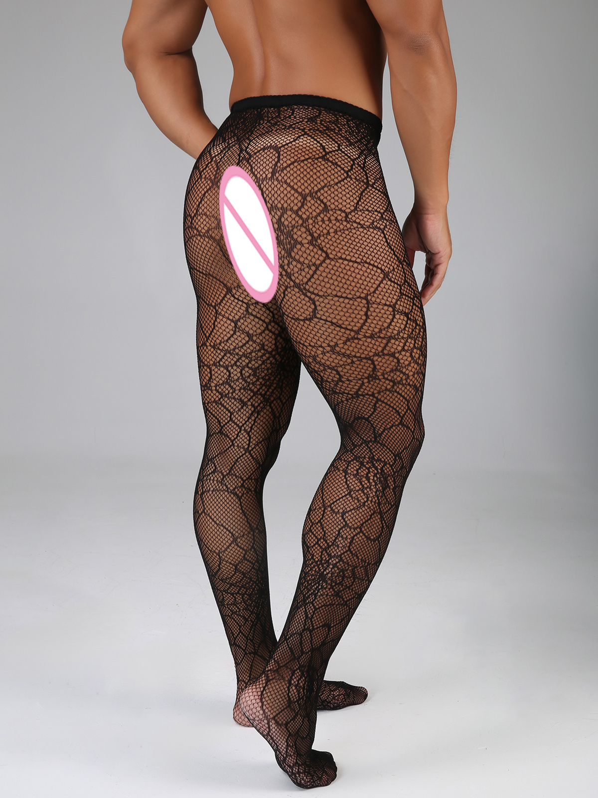 Long Fishnet Sexy Men Thigh Hi - Bodystocking Fishnet avaliação e preço
