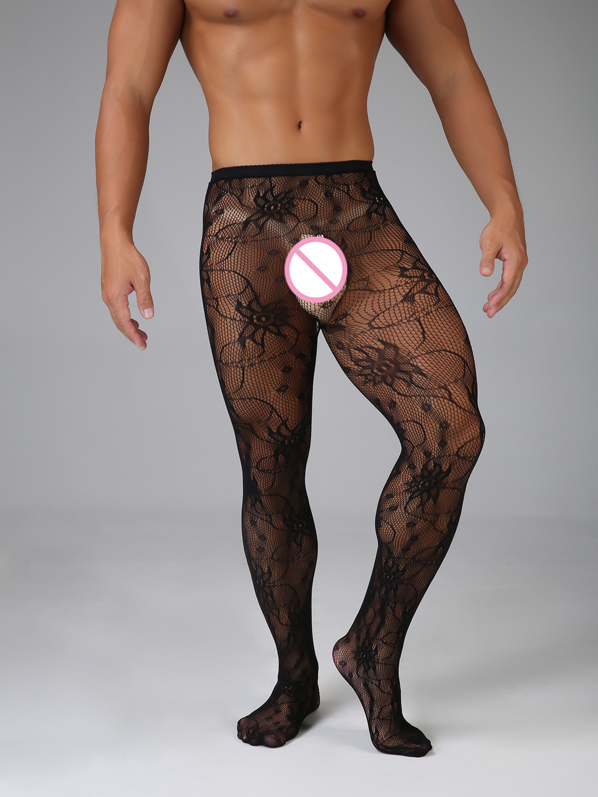 Long Fishnet Sexy Men Thigh Hi - Bodystocking Fishnet avaliação e preço