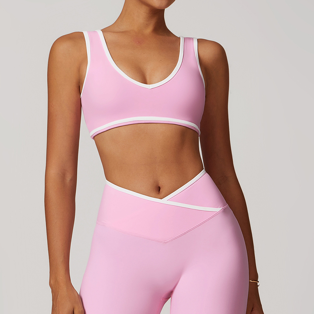 V-Neck Sports Bra Women Top Pu - Push Up Bra Padded avaliação e preço