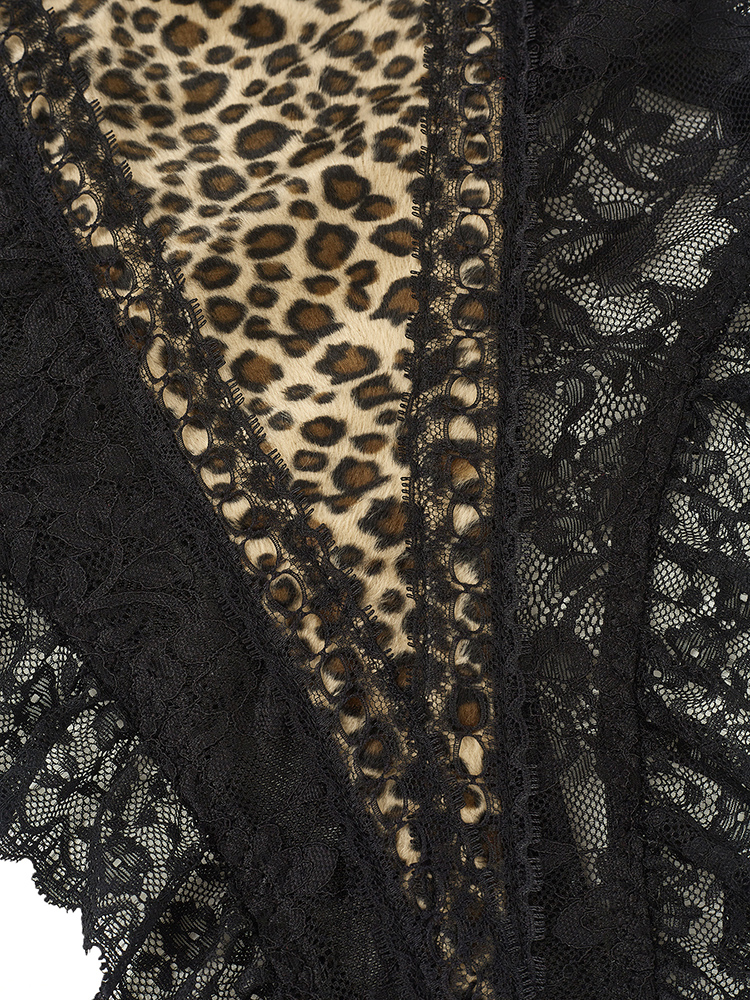 Sexy Lace Leopard Pattern Body - Shapewear Bodysuit Firm avaliação e preço