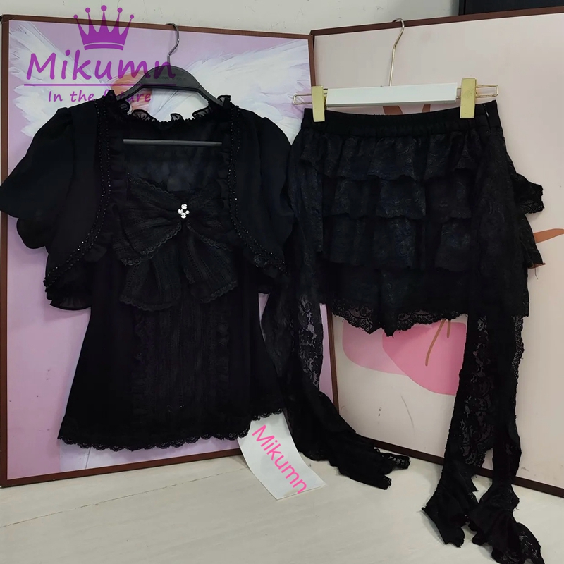 Mikumn Gothic Lolita Black Lac - Cami Top Lace avaliação e preço