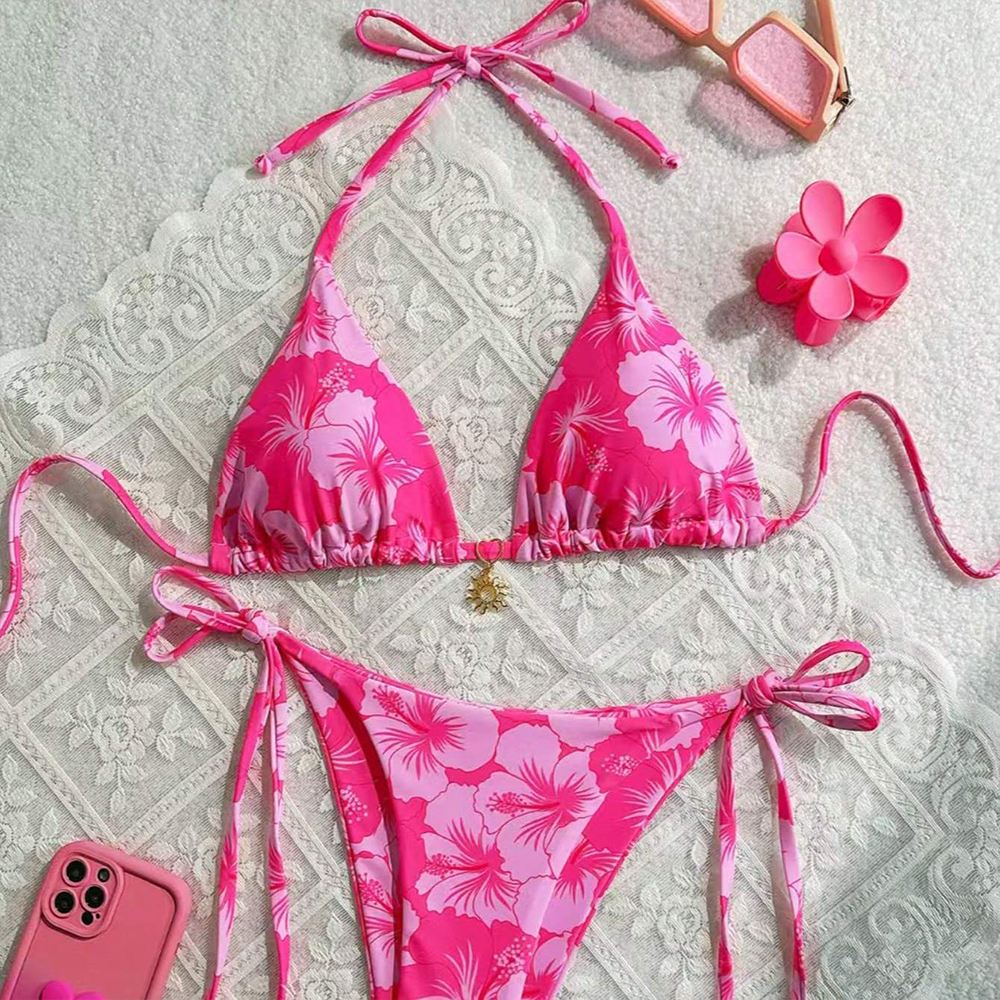 Women's Printed Vest Bikini+Th - Thong Bikini Women avaliação e preço