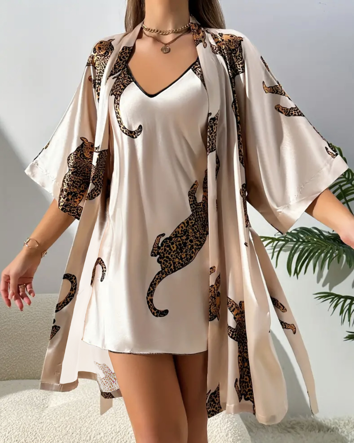 Imitation silk sleepwear sexy  - Robe Silk Women avaliação e preço