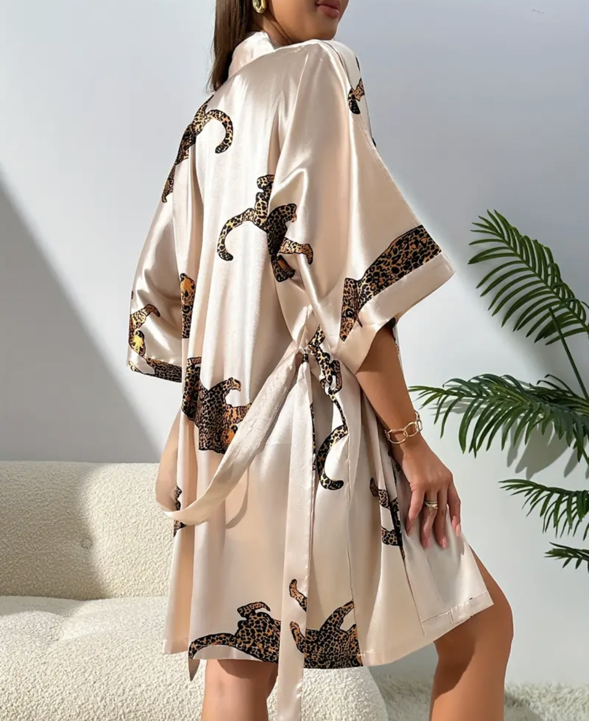 Imitation silk sleepwear sexy  - Robe Silk Women avaliação e preço
