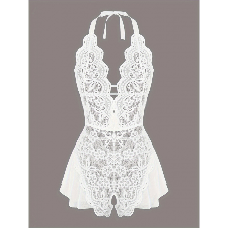 Charming Lace Mesh Teddy, Scal - Lace Teddy Lingerie avaliação e preço