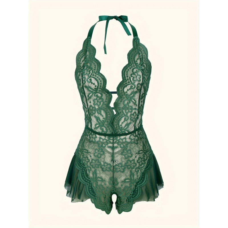 Charming Lace Mesh Teddy, Scal - Lace Teddy Lingerie avaliação e preço