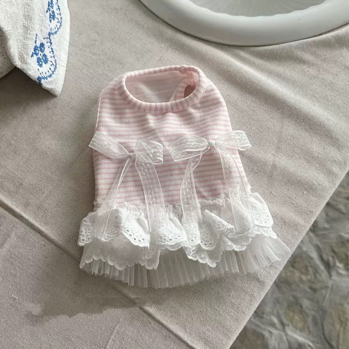 Sweet Bow Dog Clothes Lace Sma - Lace Teddy Lingerie avaliação e preço