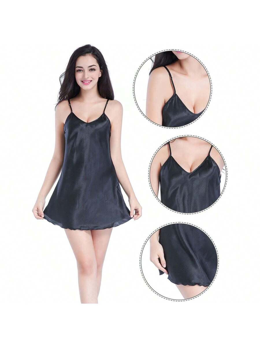 Women Satin Chemise Nightgown  - Slip Dress Satin avaliação e preço