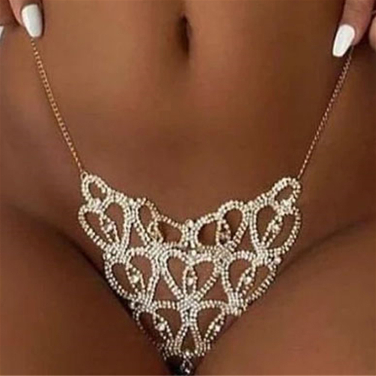Sexy Body Chain Heart-shaped T - Thong Bikini Women avaliação e preço