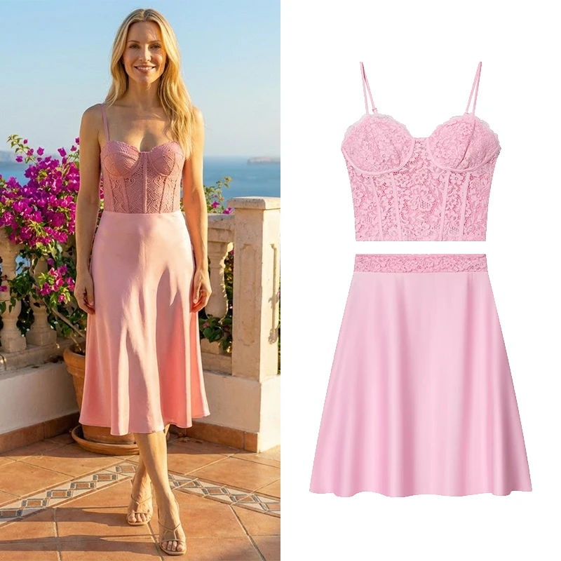 FANAN Women Fashion 2 Piece Se - Cami Top Lace avaliação e preço