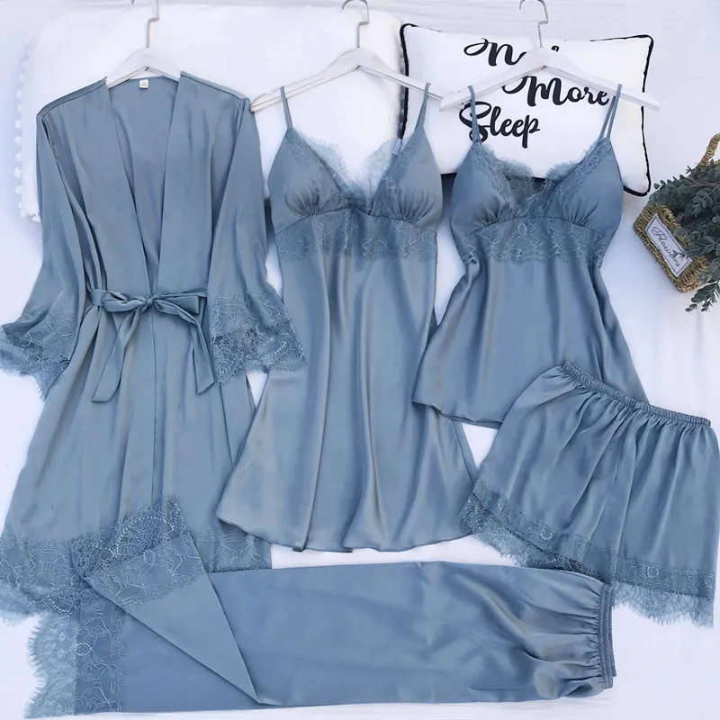 Pajamas Set Silk Satin Womens  - Robe Silk Women avaliação e preço