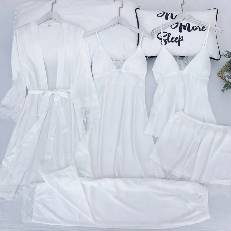 Pajamas Set Silk Satin Womens  - Robe Silk Women avaliação e preço