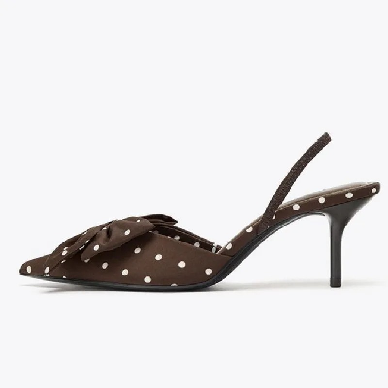 Brown Polka Dot Butterfly Knot - Slip Dress Satin avaliação e preço