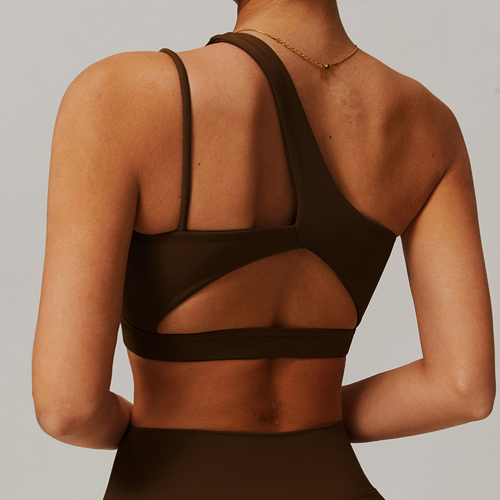 Oblique Shoulder Yoga Bra Wome - Push Up Bra Padded avaliação e preço