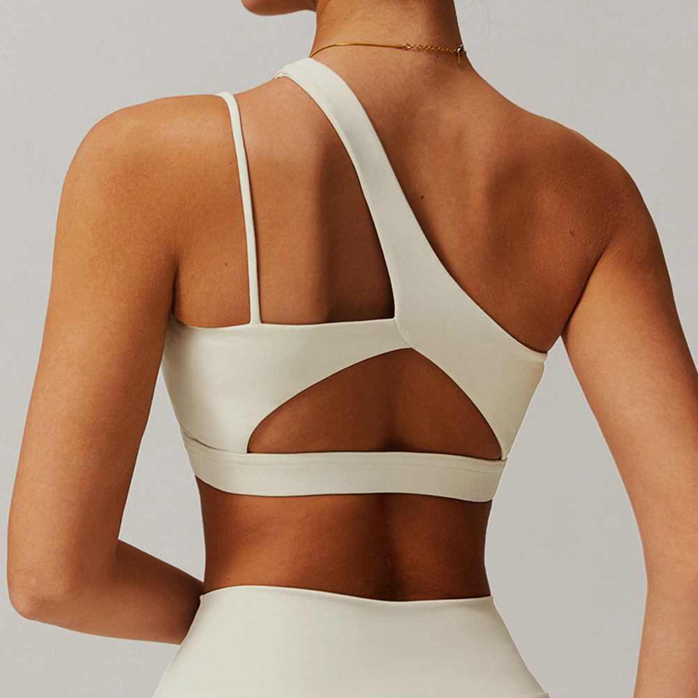 Oblique Shoulder Yoga Bra Wome - Push Up Bra Padded avaliação e preço