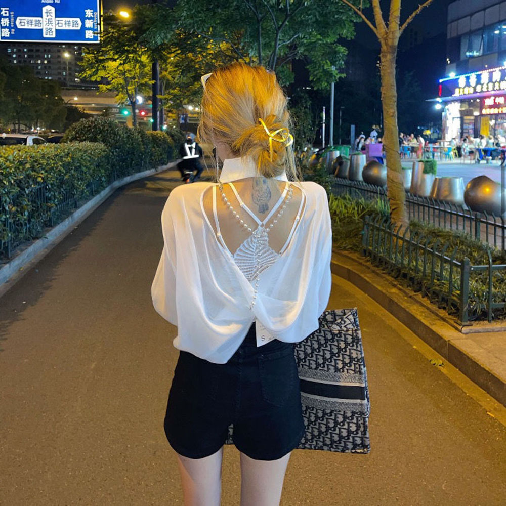 Fashion Chiffon Backless Sunsc - Cami Top Lace avaliação e preço
