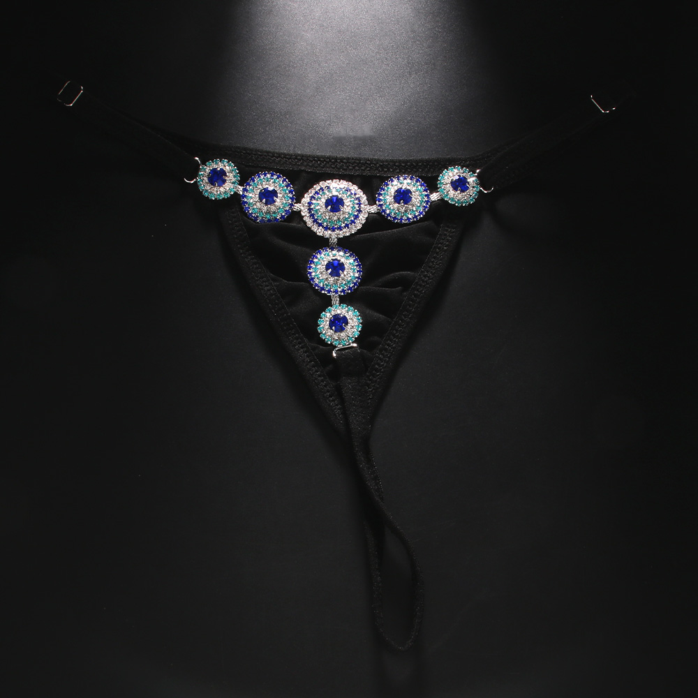Rhinestone Evil Eye Thong Biki - Thong Bikini Women avaliação e preço