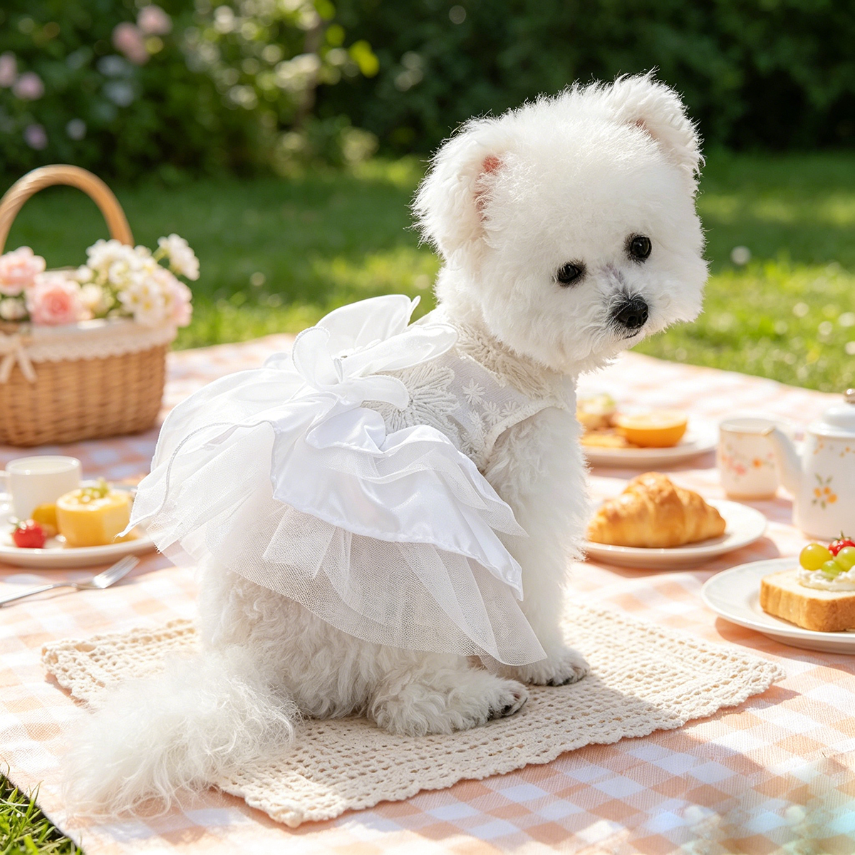 Elegant Lace Bow Pet Dress, Go - Lace Teddy Lingerie avaliação e preço