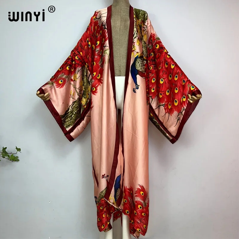 WINYI 2022 Summer Women Cardig - Robe Silk Women avaliação e preço