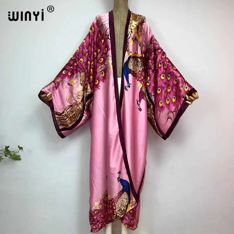 WINYI 2022 Summer Women Cardig - Robe Silk Women avaliação e preço