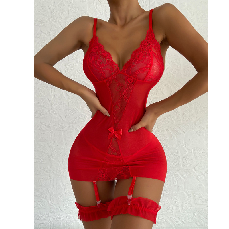 Transparent V-neck Strap Night - Babydoll Chemise Night avaliação e preço