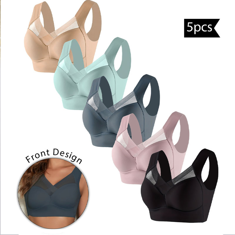 5PCS Women Sports Bras Full Cu - Bralette Wireless Soft avaliação e preço