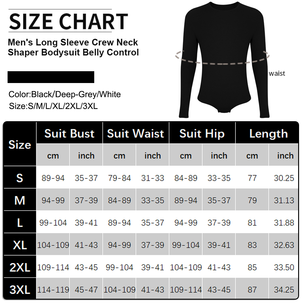 Mens Long Sleeve Bodysuit Full - Shapewear Bodysuit Firm avaliação e preço