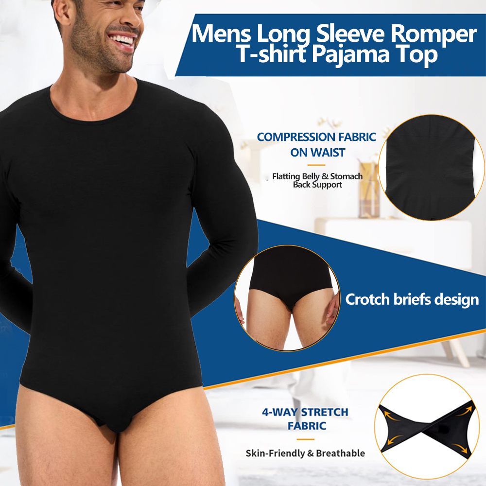 Mens Long Sleeve Bodysuit Full - Shapewear Bodysuit Firm avaliação e preço