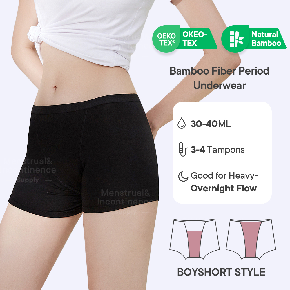 Bamboo Fiber Period Underwear  - Boyshort Underwear avaliação e preço