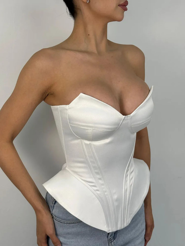 BKQU Sexy Fishbone Strapless C - Corset Waist Cinch avaliação e preço