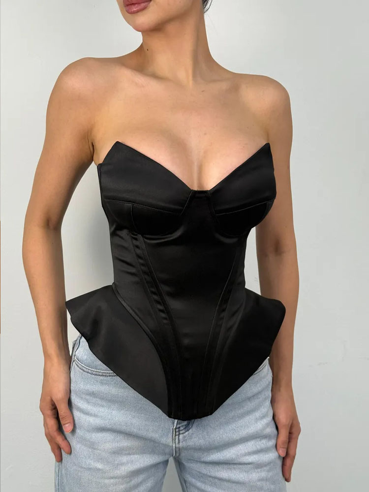 BKQU Sexy Fishbone Strapless C - Corset Waist Cinch avaliação e preço