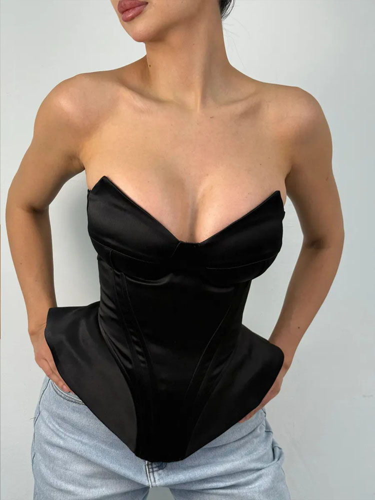BKQU Sexy Fishbone Strapless C - Corset Waist Cinch avaliação e preço