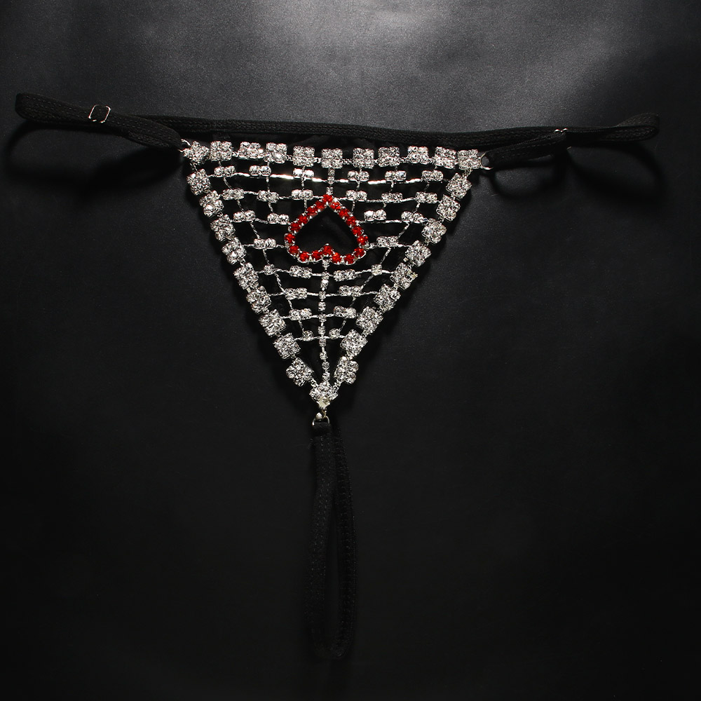 Rhinestones Heart Hollow Thong - Thong Bikini Women avaliação e preço