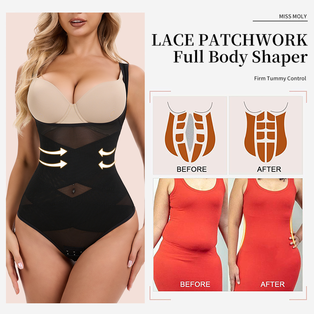 Mesh Thongs Bodysuit Shapewear - Shapewear Bodysuit Firm avaliação e preço