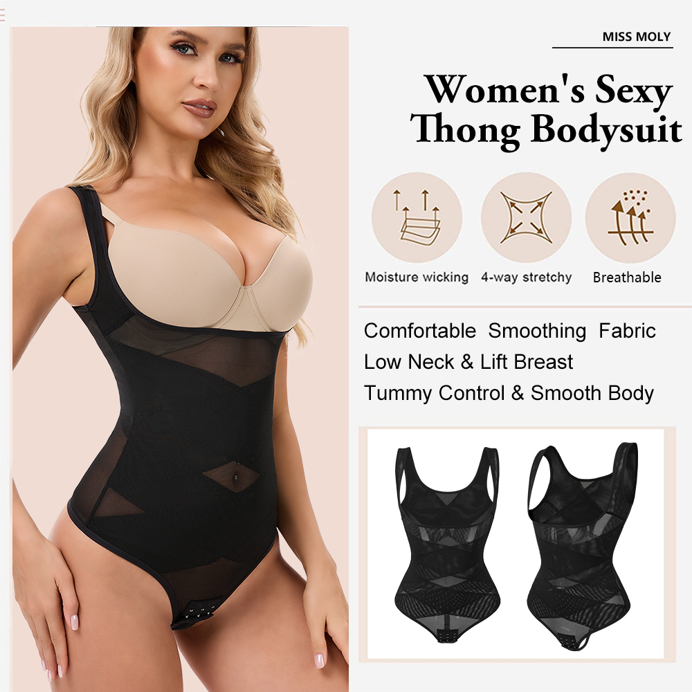 Mesh Thongs Bodysuit Shapewear - Shapewear Bodysuit Firm avaliação e preço
